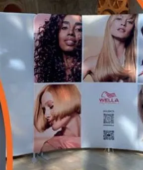 Expositor curvo para cosmética