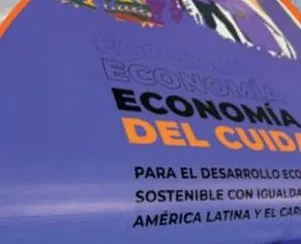Lona institucional sobre economía del cuidado